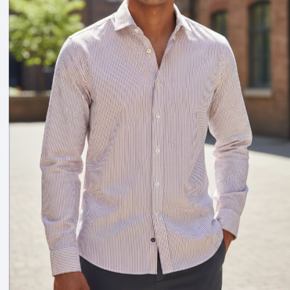Charles Tyrwhitt Men's Extra Slim Fit Non Iron Shirt 15.5-34 Stripes